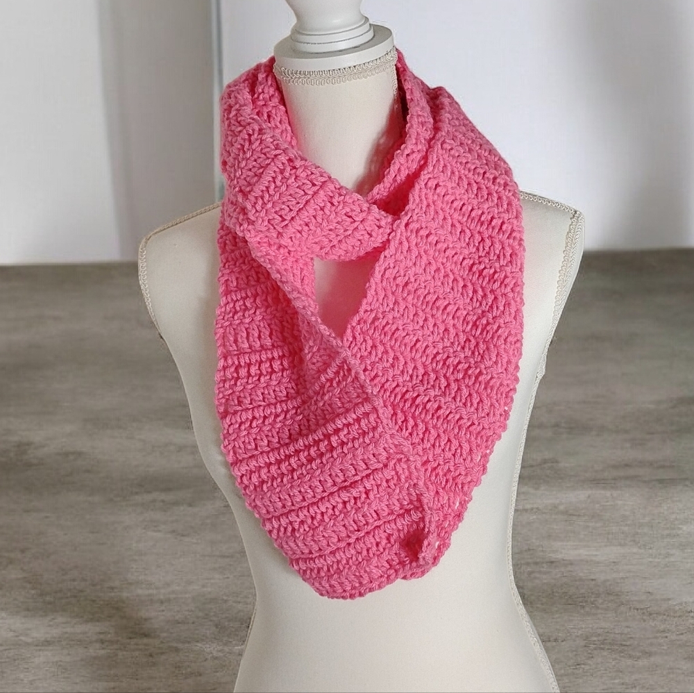 Pink Crochet Scarf